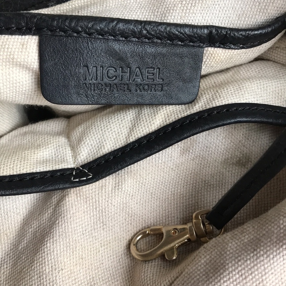Michael Kors tote extra large Black leather gorgeous 2 top handle bag zip close - Picture 14 of 16